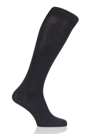 Mens 1 Pair Falke Ultra Energising Cotton Compression Socks Black 8.5-9.5 (36-40cm Calf Width) Mens