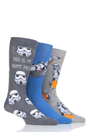 Mens 3 Pair SOCKSHOP StormTrooper Cotton Socks