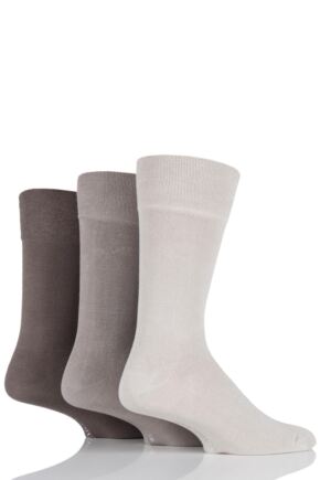 Mens 3 Pair Glenmuir Plain Comfort Cuff Socks