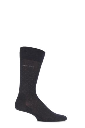 Mens 1 Pair BOSS George 80% Mercerised Cotton Dotted Socks
