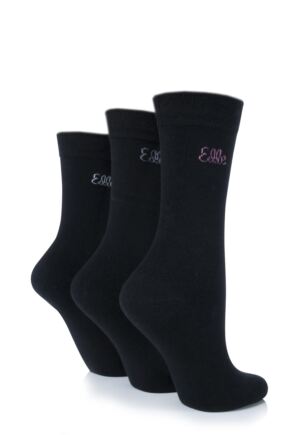 Elle Cotton Plain Sock With Comfort Cuff