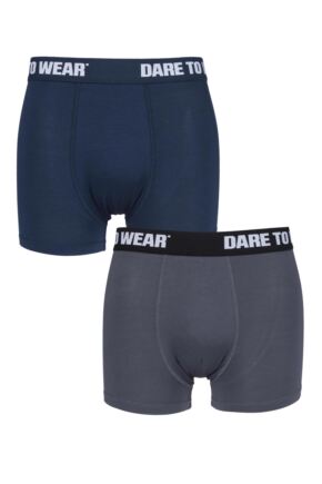 Mens 2 Pack SockShop Plain Bamboo Boxer Trunks