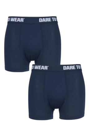Mens 2 Pack SockShop Plain Bamboo Boxer Trunks