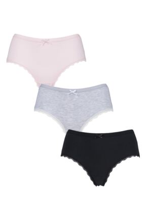 Ladies 3 Pair SOCKSHOP Lazy Panda Bamboo Low Rise Shorties