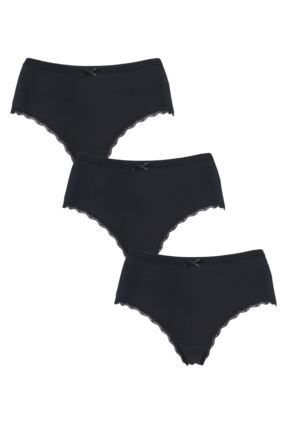 Ladies 3 Pair SOCKSHOP Lazy Panda Bamboo Low Rise Shorties