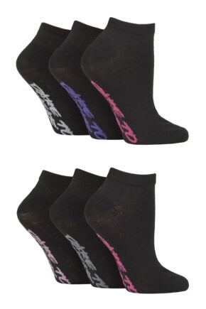 Ladies 6 Pair Dare to Wear Pique Knit Patterned Trainer Socks