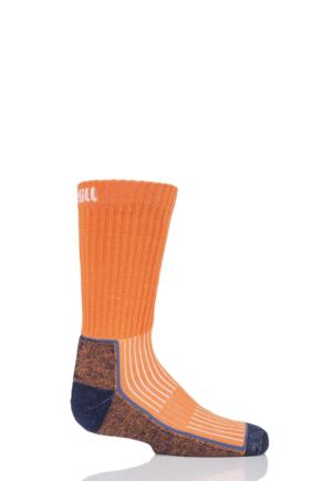 UpHill Sport 1 Pair Kids Made in Finland Hiking Socks Orange 9-11.5 (5-8 Years)