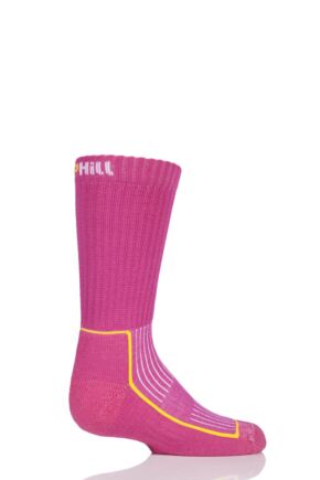 UpHill Sport 1 Pair Kids Made in Finland Hiking Socks Pink 12-2 Kids (7-10 Years)