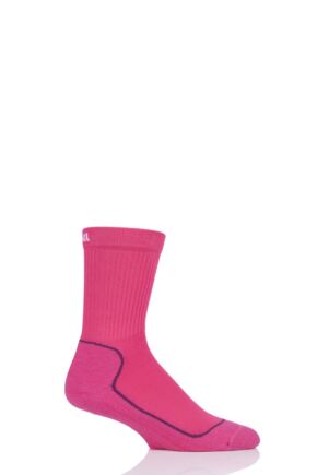 Boys and Girls 1 Pair UpHillSport  Kevo Jr Trekking 4 Layer M4 Socks Pink 9-11.5 Kids (5-8 Years)