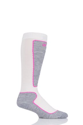 Boys and Girls 1 Pair UpHillSport "Valta" Jr Alpine Ski 4 Layer M5 Socks Off White 2.5-3.5 Kids (9-12 Years)