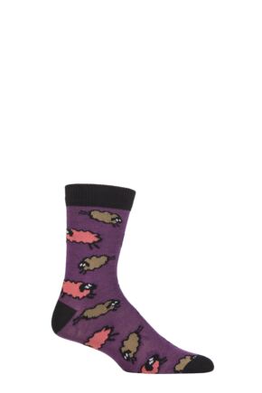 UphillSport 1 Pair Merino Wool Sheep Patterened Socks Lilac / Pink 3-5 Unisex