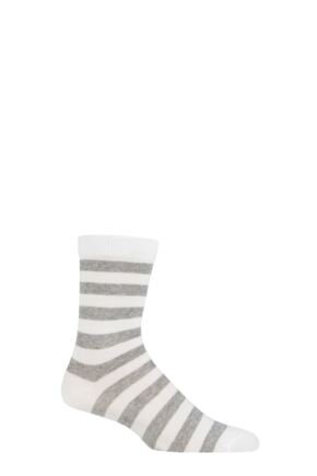 UphillSport 1 Pair Sanki Upcycled Cotton Socks White / Grey 3-5 Unisex