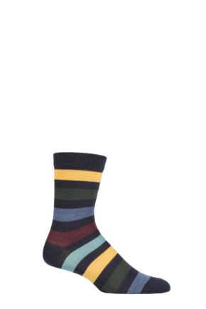 UphillSport 1 Pair Kuru Merino Everyday Comfort Socks Navy / Yellow 3-5 Unisex