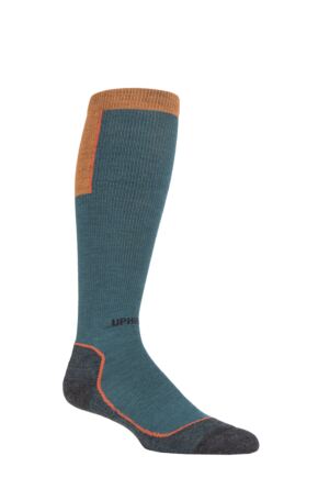 UpHillSport 1 Pair Ouna 4 Layer Merino Wool Compression Ski Socks Teal 8.5-11 Unisex