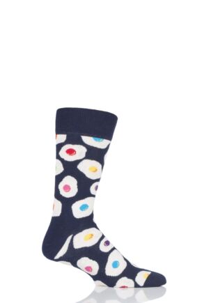 Mens and Ladies 1 Pair Happy Socks Sunny Side Up Combed Cotton Socks