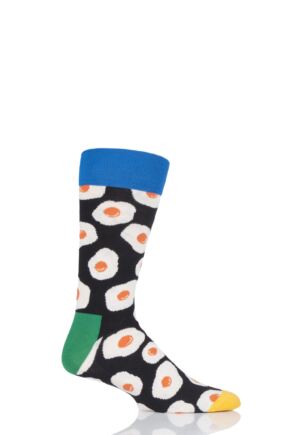 Mens and Ladies 1 Pair Happy Socks Sunny Side Up Combed Cotton Socks