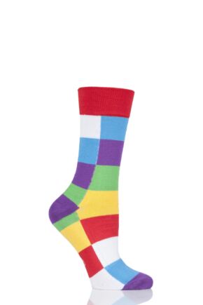 1 Pair Friendship Friday with Elmer Patchwork Bamboo Socks Men's Ladies and Kids - SOCKSHOP