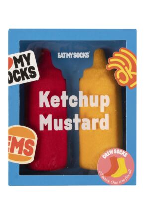 EAT MY SOCKS 2 Pair Ketchup and Mustard Cotton Socks