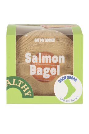EAT MY SOCKS 1 Pair Salmon Bagel Cotton Socks