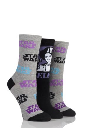 SOCKSHOP STAR WARS LOGO AND PRINCESS LEIA COTTON SOCKS