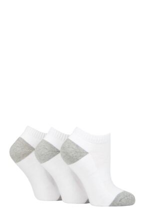 Ladies 3 Pair Pringle Johanne Cushion Trainer Socks White