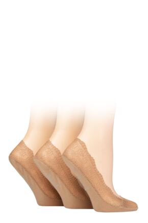Ladies 3 Pair Pringle Lace Shoe Liner Socks