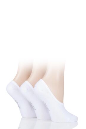 Ladies 3 Pair Pringle Cotton Shoe Liner Socks White 4-8 Ladies