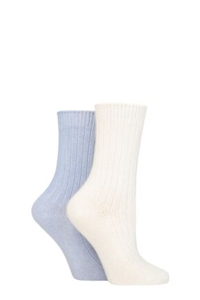 Ladies 2 Pair Pringle Cashmere Blend Luxury Socks