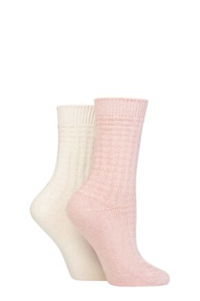 Ladies 2 Pair Pringle Cashmere Blend Luxury Socks