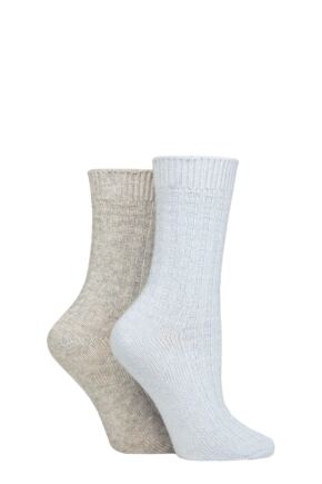 Ladies 2 Pack Pringle Cashmere and Merino Wool Blend Luxury Socks