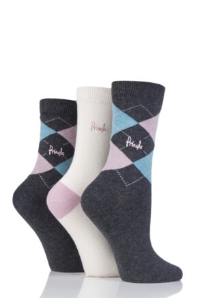 Pringle Louise Argyle Cotton Socks