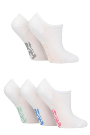 Ladies 5 Pair Pringle Plain Cotton Trainer Socks