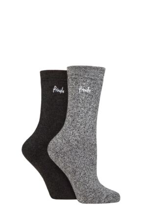 Ladies 2 Pair Pringle Bamboo Cushioned Leisure Socks