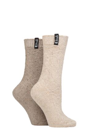 Ladies 2 Pair Pringle Recycled Wool Boot Socks