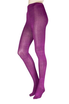 Ladies 1 Pair Elle Plain Bamboo Tights Bright Liquorice S/M