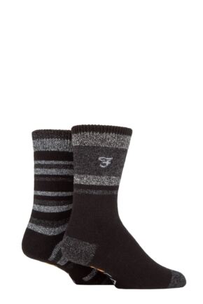 Mens 2 Pair Farah Brushed Inner Boot Socks