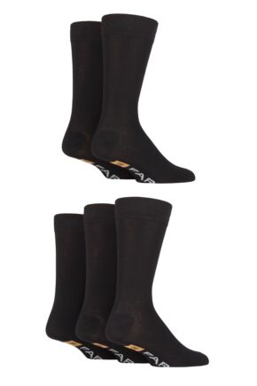 Mens 5 Pair Farah Classic Plain Bamboo Socks