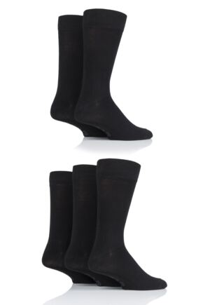 Mens 5 Pair Farah Classic Plain Bamboo Socks