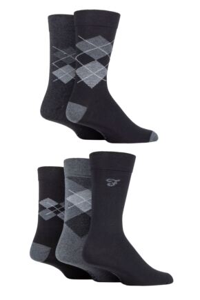 Mens 5 Pair Farah Patterned Striped and Argyle Cotton Socks