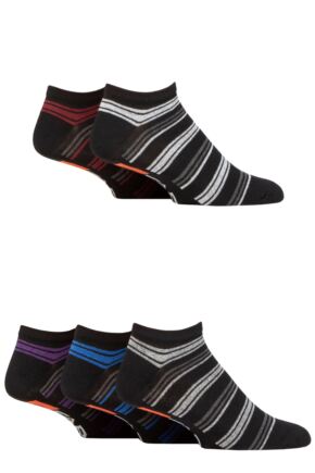 Mens 5 Pair Farah Striped Regenerated Cotton Trainer Socks