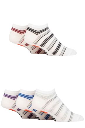 Mens 5 Pair Farah Striped Regenerated Cotton Trainer Socks
