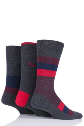 Mens 3 Pair Pringle Gift Boxed Stripe Cotton Socks