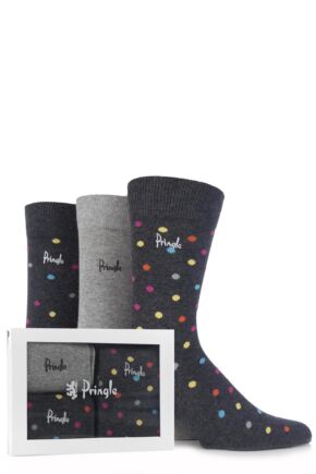 Pringle Gift Boxed Plain and Spotty Cotton Socks