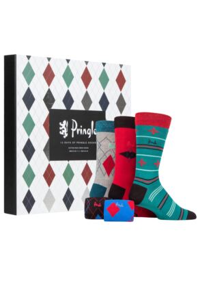 Mens 12 Pair Pringle 12 Days of Pringle Christmas Advent Calendar