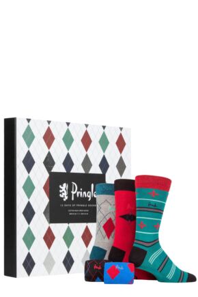 Mens 12 Pair Pringle 12 Days of Pringle Christmas Advent Calendar