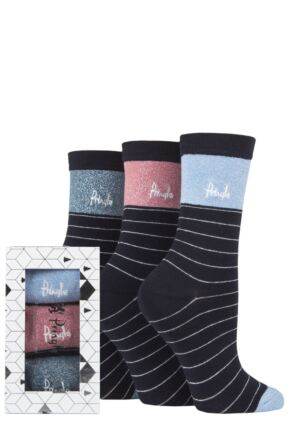 Ladies 3 Pair Pringle Tiffany Gift Boxed Cotton Socks