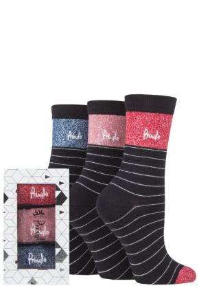 3 Pair Tiffany Gift Boxed Cotton Socks Ladies - Pringle