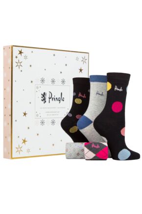 Ladies 12 Pair Pringle Sockvent Christmas Advent Calendar