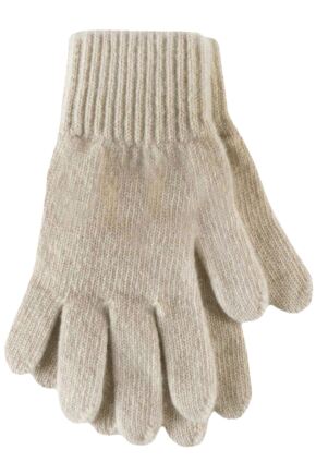 Ladies 1 Pair Great & British Knitwear Made In Scotland 100% Cashmere Plain Gloves In Natural Shades