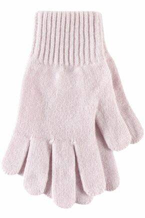 Ladies 1 Pair Great & British Knitwear Made In Scotland 100% Cashmere Plain Gloves In Pink
